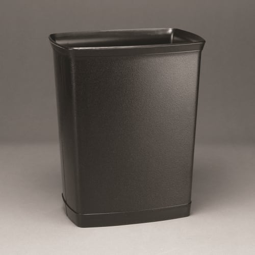 Design Line Wastebasket, 7 Quart Rectangular, Black